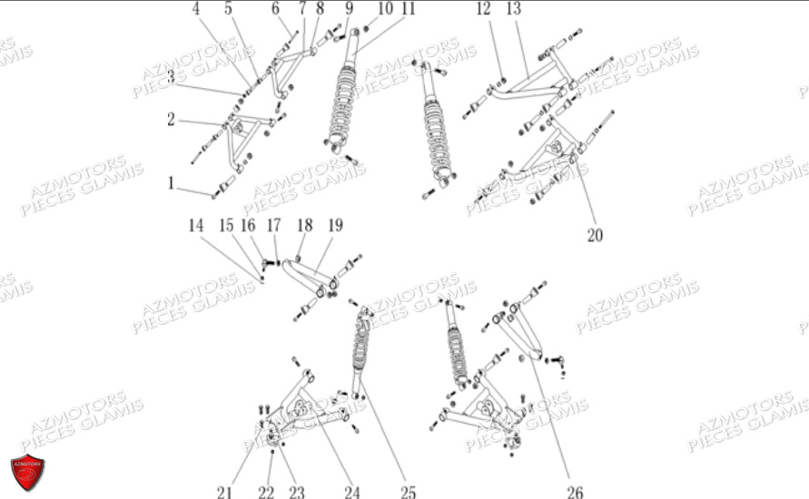 Suspension Avant GLAMIS Pièces Buggy GLAMIS CRUISER 850 EFI [2011-2012]