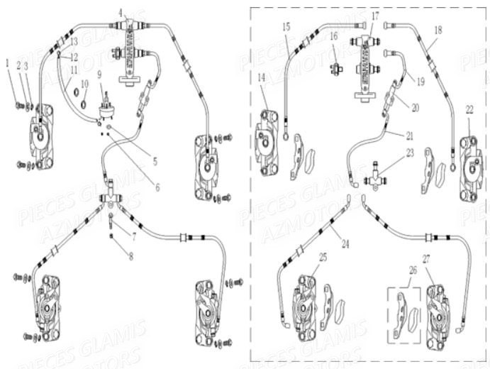 SYSTEME DE FREINAGE AZMOTORS CRUISER 2011 12