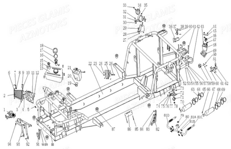 Chassis GLAMIS Pièces Buggy GLAMIS CRUISER 850 EFI