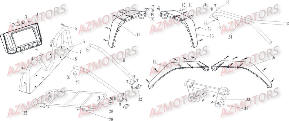Ailes   Arceau AZMOTORS Pièces Buggy GLAMIS CRUISER 850 GT [2014]
