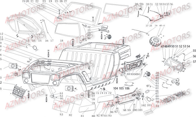 Carrosserie   Autocollants AZMOTORS Pièces Buggy GLAMIS CRUISER 850 GT [2014]