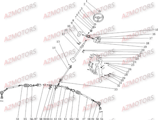 Colonne De Direction AZMOTORS Pièces Buggy GLAMIS CRUISER 850 GT [2014]