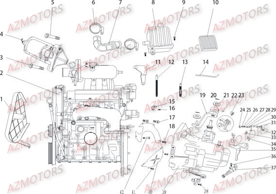 Ensemble Moteur   Boite A Air AZMOTORS Pièces Buggy GLAMIS CRUISER 850 GT [2014]