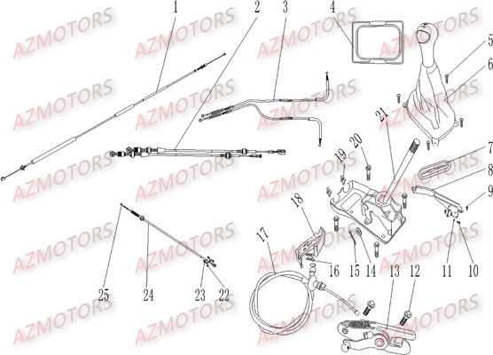 Frein De Park   Levier De Vitesses   Verrou De Capot AZMOTORS Pièces Buggy GLAMIS CRUISER 850 GT [2014]