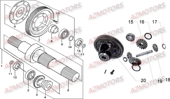 Mecanisme De Reduction Principale AZMOTORS Pièces Buggy GLAMIS CRUISER 850 GT [2014]