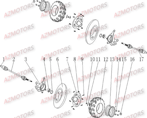 Roues Arriere AZMOTORS Pièces Buggy GLAMIS CRUISER 850 GT [2014]