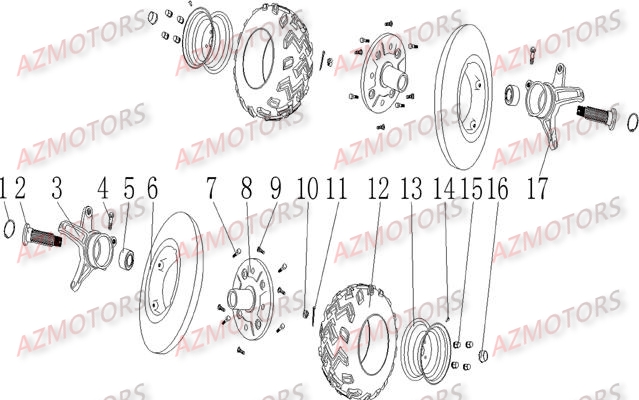 Roues Avant AZMOTORS Pièces Buggy GLAMIS CRUISER 850 GT [2014]