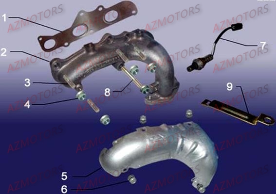 Systeme D Echappement AZMOTORS Pièces Buggy GLAMIS CRUISER 850 GT [2014]