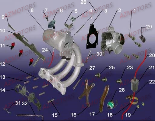 Systeme D Injection AZMOTORS Pièces Buggy GLAMIS CRUISER 850 GT [2014]