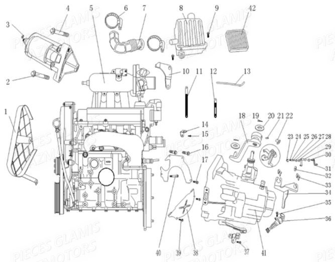 Moteur GLAMIS Pièces Buggy GLAMIS CRUISER 850 EFI