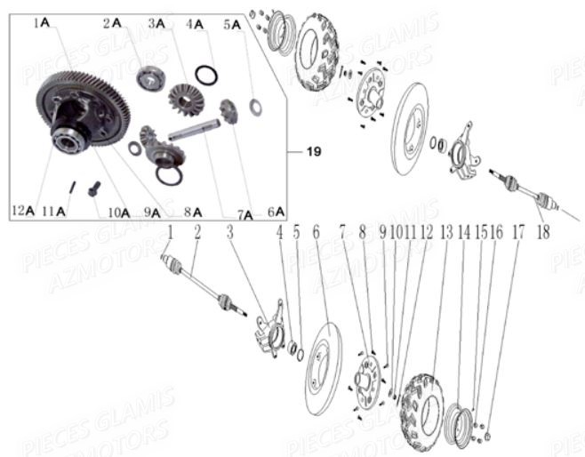 Roue Arriere GLAMIS Pièces Buggy GLAMIS CRUISER 850 EFI