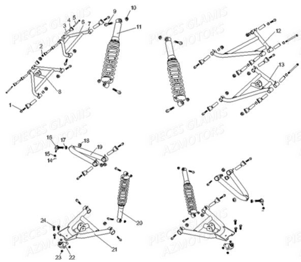 Suspension GLAMIS Pièces Buggy GLAMIS CRUISER 850 EFI