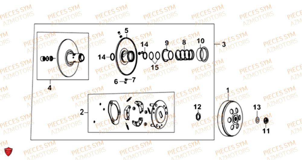 Embrayage Correcteur De Couple SYM Pièces CRUISYM 125I ABS EURO 4 - LV12W1-EU (2018-2019)