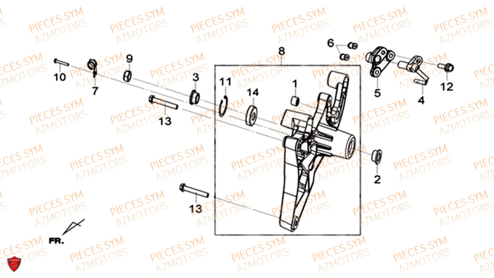 Bras Oscillant SYM Pièces CRUISYM 300 - LV30W1-EU (2018-2020)