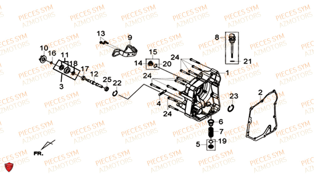 Couvre Carter Droit SYM Pièces CRUISYM 300 - LV30W1-EU (2018-2020)