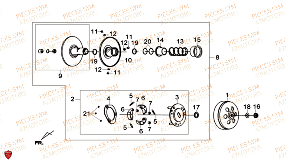Embrayage SYM Pièces CRUISYM 300 - LV30W1-EU (2018-2020)