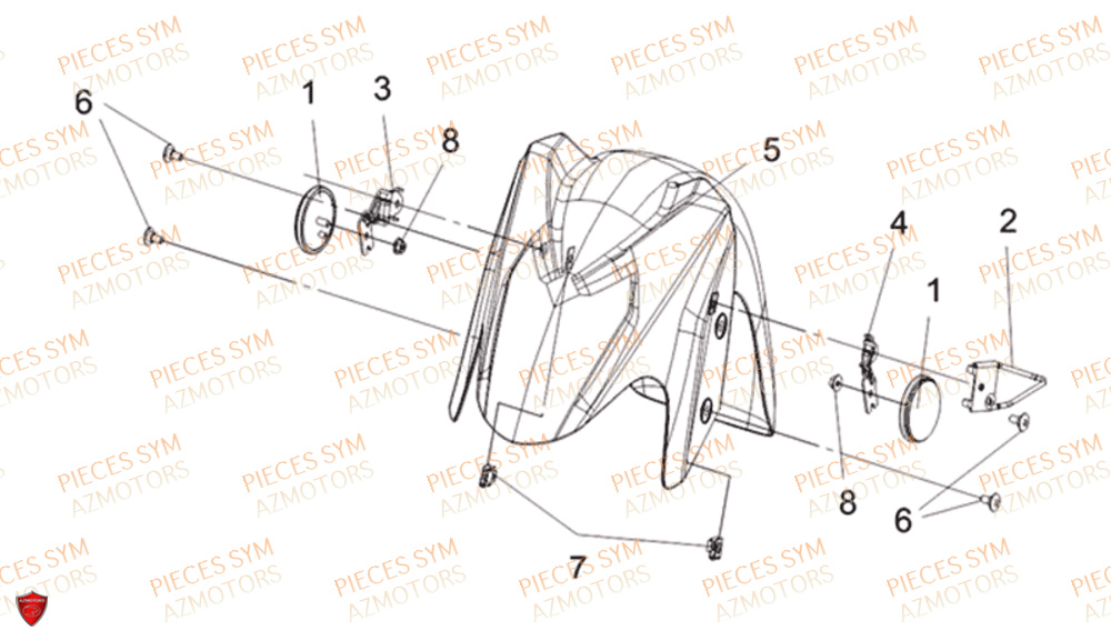 Garde Boue Avant SYM Pièces CRUISYM 300 - LV30W1-EU (2018-2020)