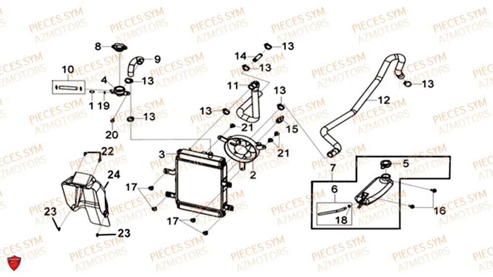 Radiateur SYM Pièces CRUISYM 300 - LV30W1-EU (2018-2020)