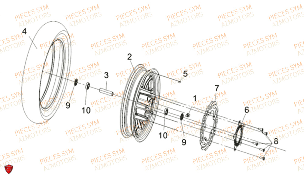 Roue Avant SYM Pièces CRUISYM 300 - LV30W1-EU (2018-2020)