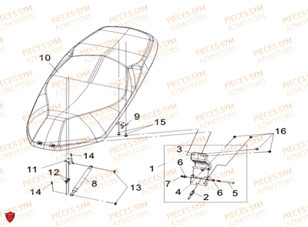 Selle SYM Pièces CRUISYM 300 - LV30W1-EU (2018-2020)