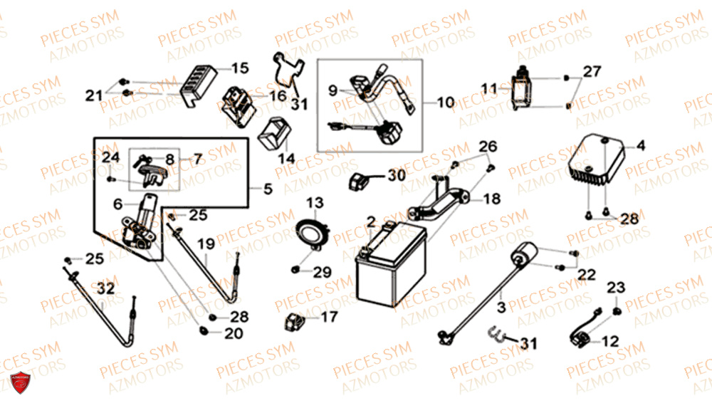 Systeme Electrique SYM Pièces CRUISYM 300 - LV30W1-EU (2018-2020)