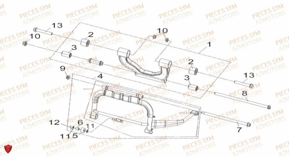 Bequille Centrale SYM Pièces CRUISYM 300 - LV30W1Z1-EU (2019)