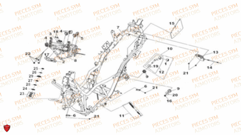 Cadre SYM Pièces CRUISYM 300 - LV30W1Z1-EU (2019)