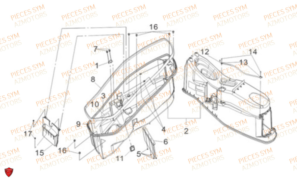 Coffre SYM Pièces CRUISYM 300 - LV30W1Z1-EU (2019)