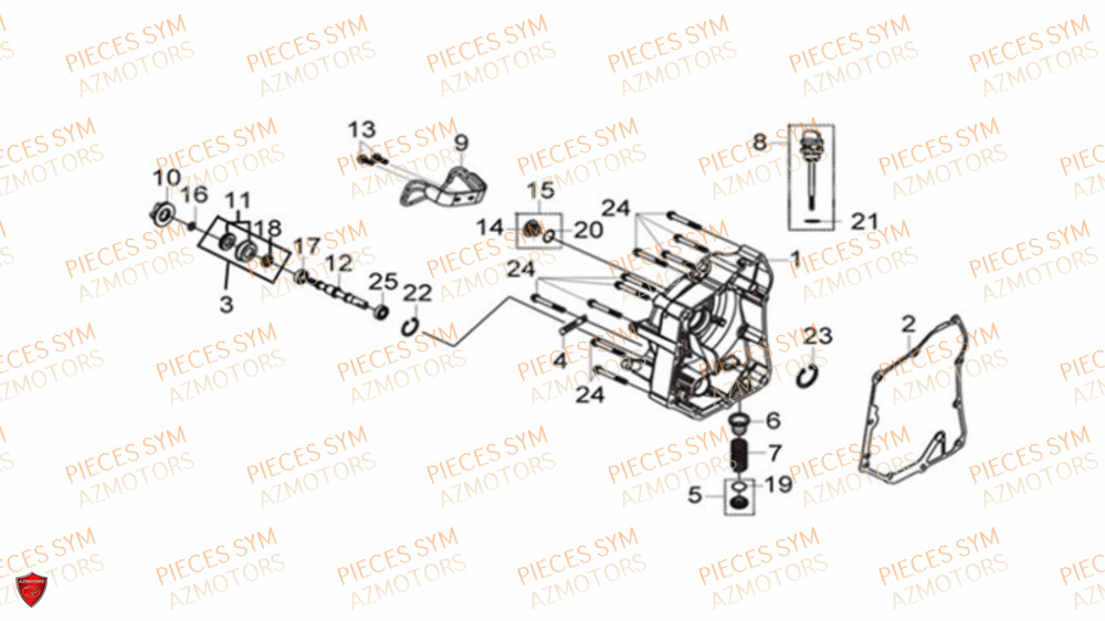 Couvre Carter Droit SYM Pièces CRUISYM 300 - LV30W1Z1-EU (2019)