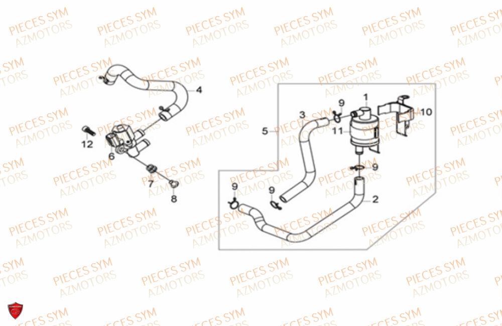 Depollueur SYM Pièces CRUISYM 300 - LV30W1Z1-EU (2019)