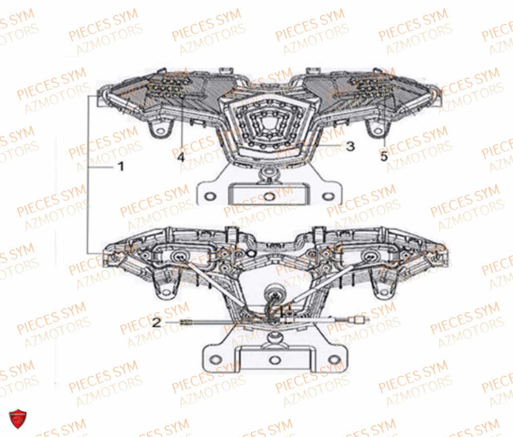 Eclairage Arriere SYM Pièces CRUISYM 300 - LV30W1Z1-EU (2019)