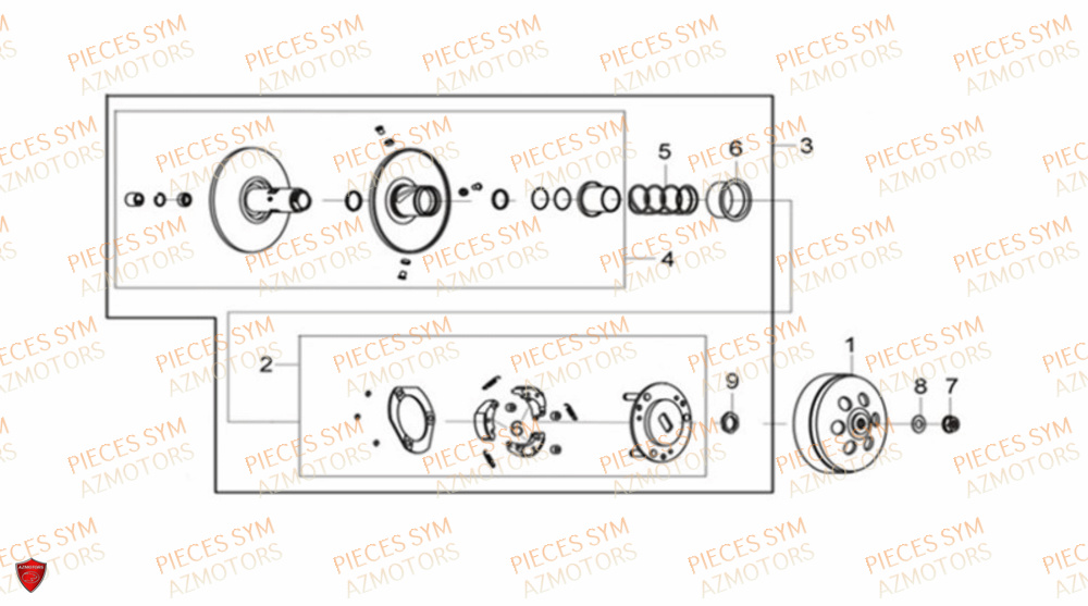 Embrayage SYM Pièces CRUISYM 300 - LV30W1Z1-EU (2019)