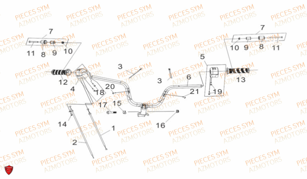 Guidon SYM Pièces CRUISYM 300 - LV30W1Z1-EU (2019)