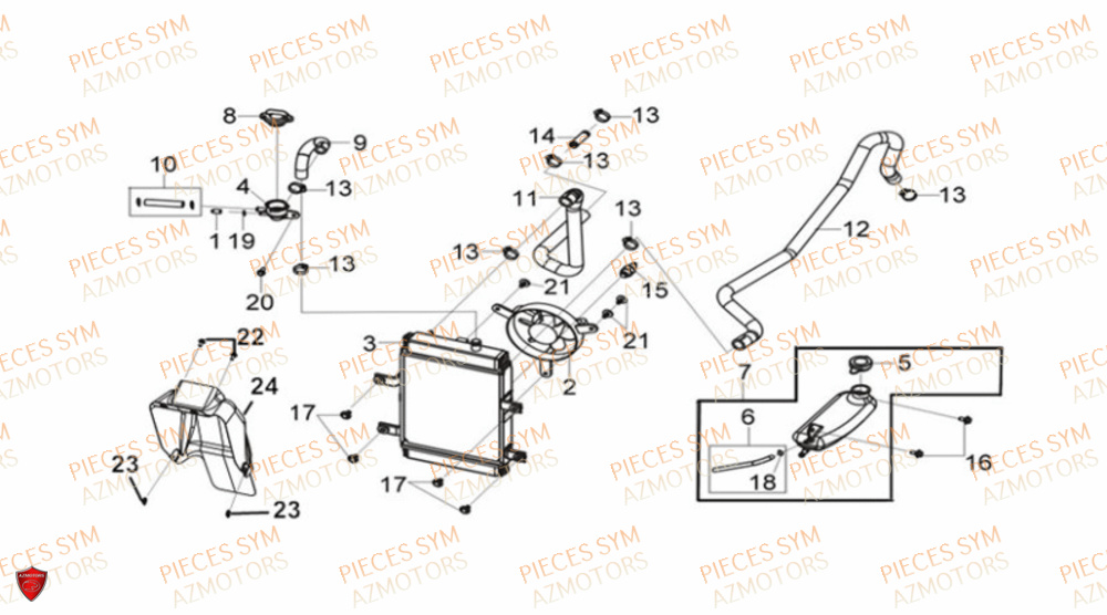 Radiateur SYM Pièces CRUISYM 300 - LV30W1Z1-EU (2019)