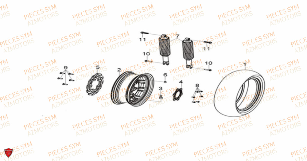 Roue Arriere SYM Pièces CRUISYM 300 - LV30W1Z1-EU (2019)