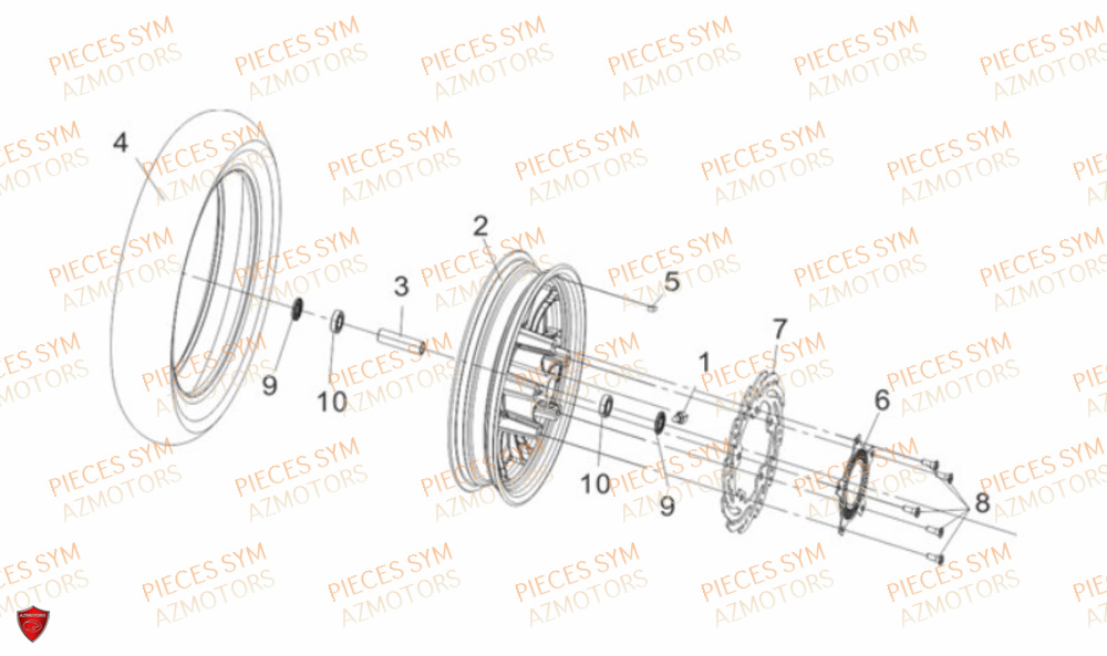 Roue Avant SYM Pièces CRUISYM 300 - LV30W1Z1-EU (2019)