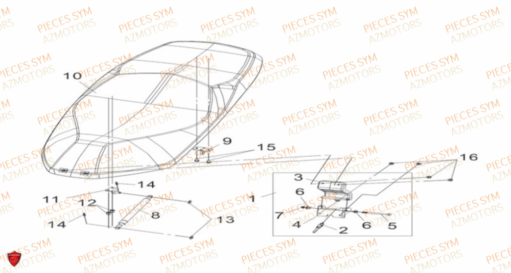 Selle SYM Pièces CRUISYM 300 - LV30W1Z1-EU (2019)