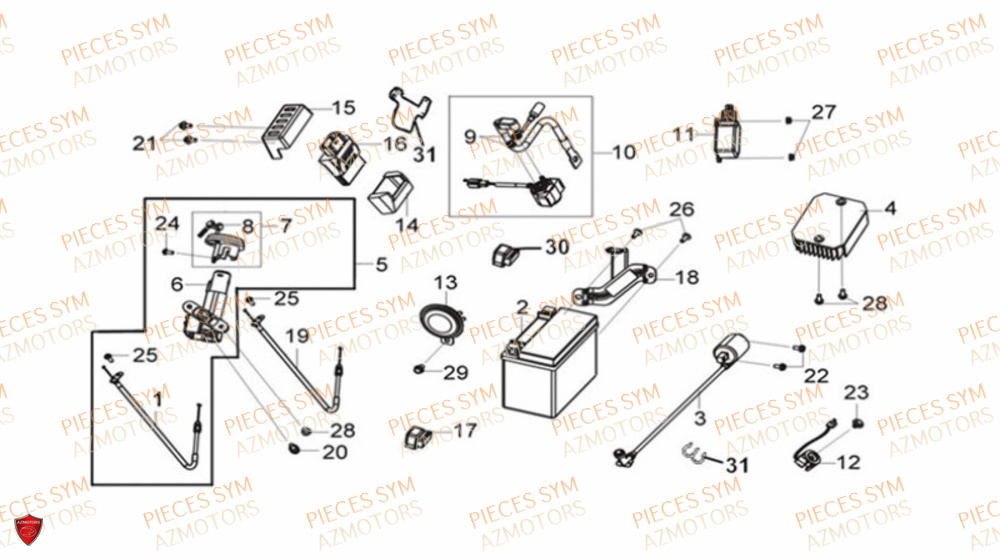Systeme Electrique SYM Pièces CRUISYM 300 - LV30W1Z1-EU (2019)