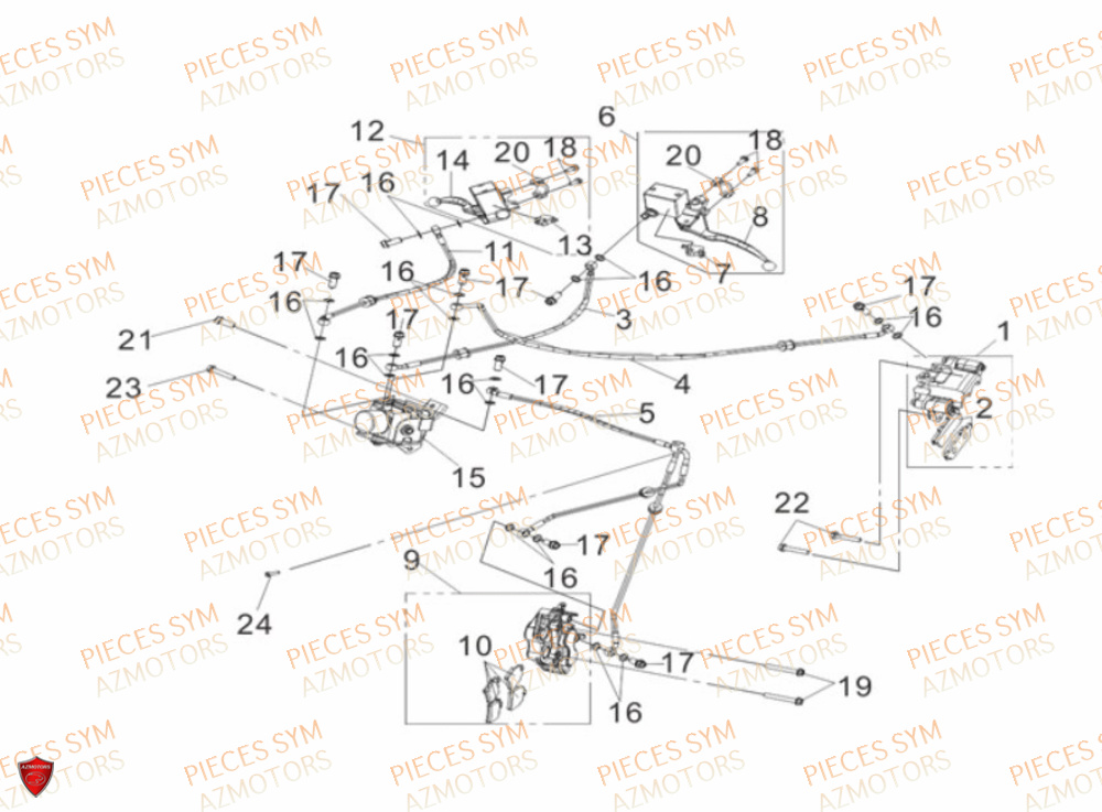 Systeme Freinage SYM Pièces CRUISYM 300 - LV30W1Z1-EU (2019)