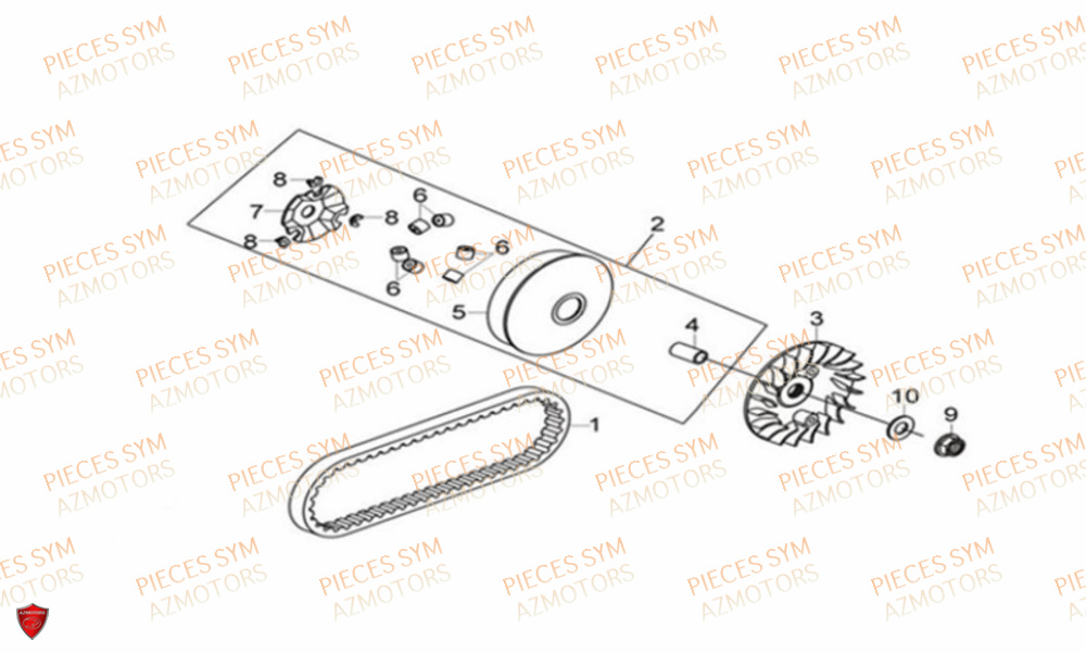 Variateur SYM Pièces CRUISYM 300 - LV30W1Z1-EU (2019)
