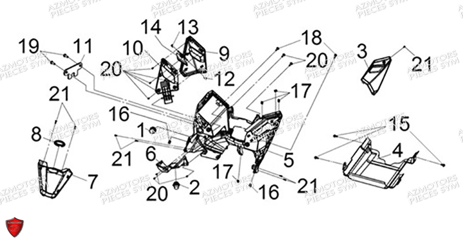 Carenages Tablier Interieur SYM Pièces CRUISYM A 300 (LV30W4-EU) - 2024