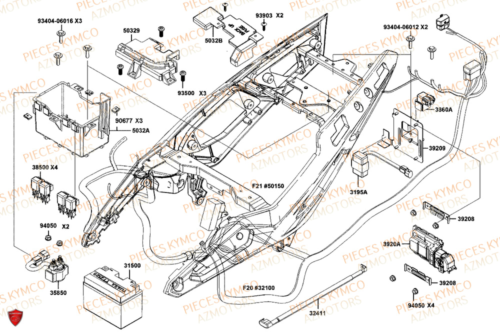 Batterie KYMCO Pièces Scooter CV3 575 4T EURO5+ (SBA1EA)