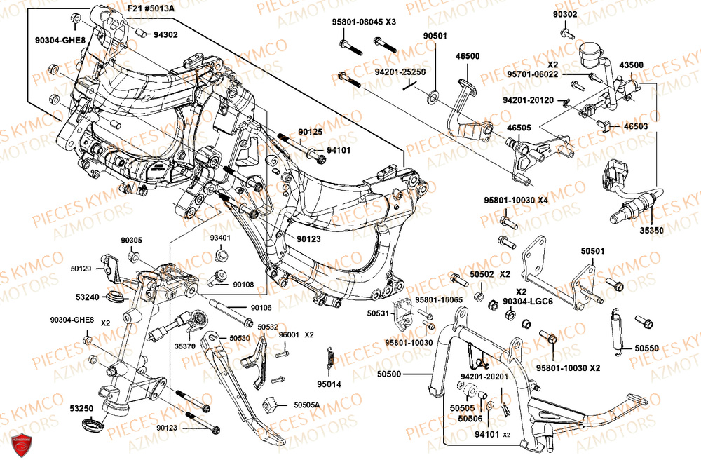 Bequille KYMCO Pièces Scooter CV3 575 4T EURO5+ (SBA1EA)
