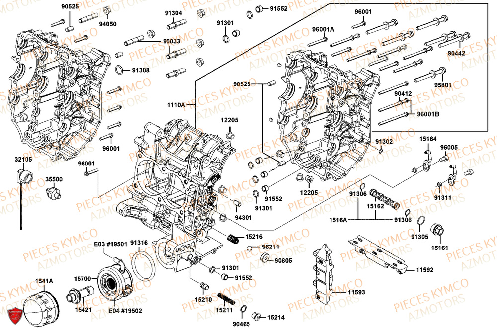 Carter Moteur KYMCO Pièces Scooter CV3 575 4T EURO5+ (SBA1EA)