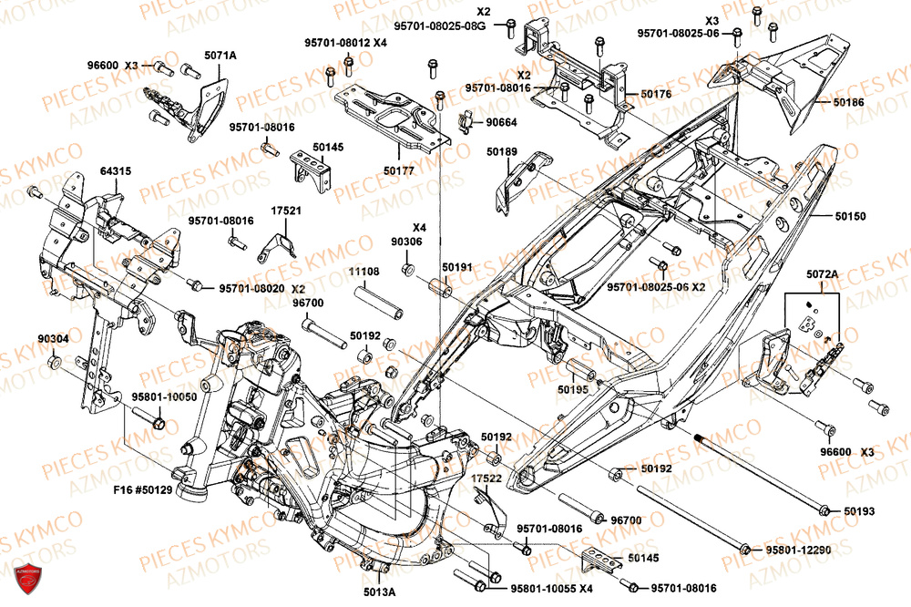Chassis KYMCO Pièces Scooter CV3 575 4T EURO5+ (SBA1EA)