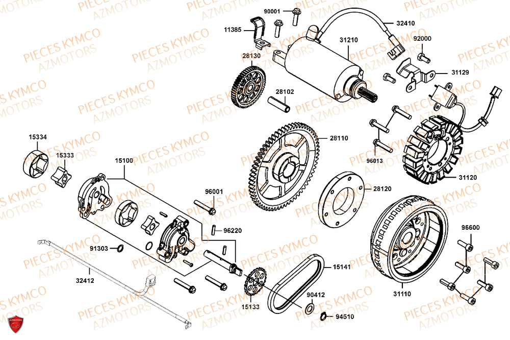 Demarreur KYMCO Pièces Scooter CV3 575 4T EURO5+ (SBA1EA)