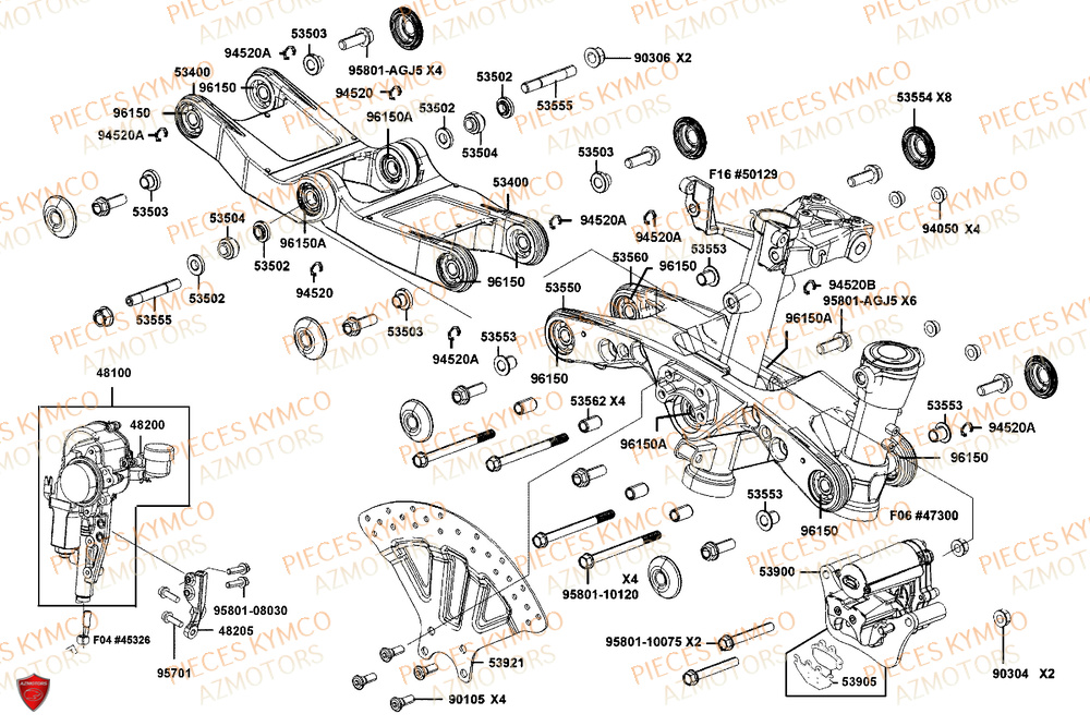 Direction KYMCO Pièces Scooter CV3 575 4T EURO5+ (SBA1EA)