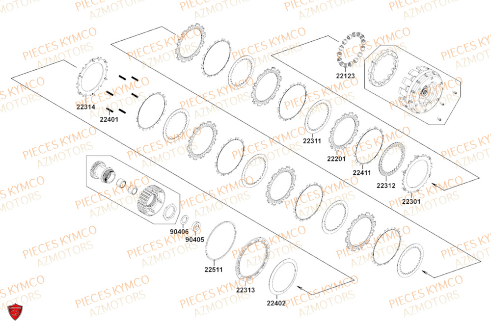 Embrayage KYMCO Pièces Scooter CV3 575 4T EURO5+ (SBA1EA)