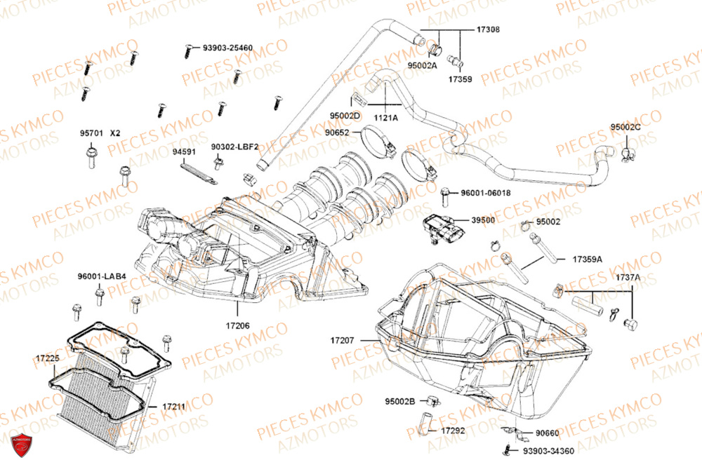 Filtre A Air KYMCO Pièces Scooter CV3 575 4T EURO5+ (SBA1EA)