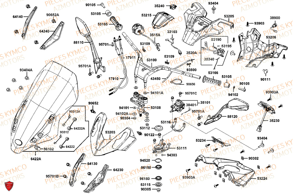 Guidon KYMCO Pièces Scooter CV3 575 4T EURO5+ (SBA1EA)
